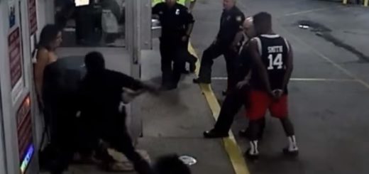 black cops attacks handcuffed white woman